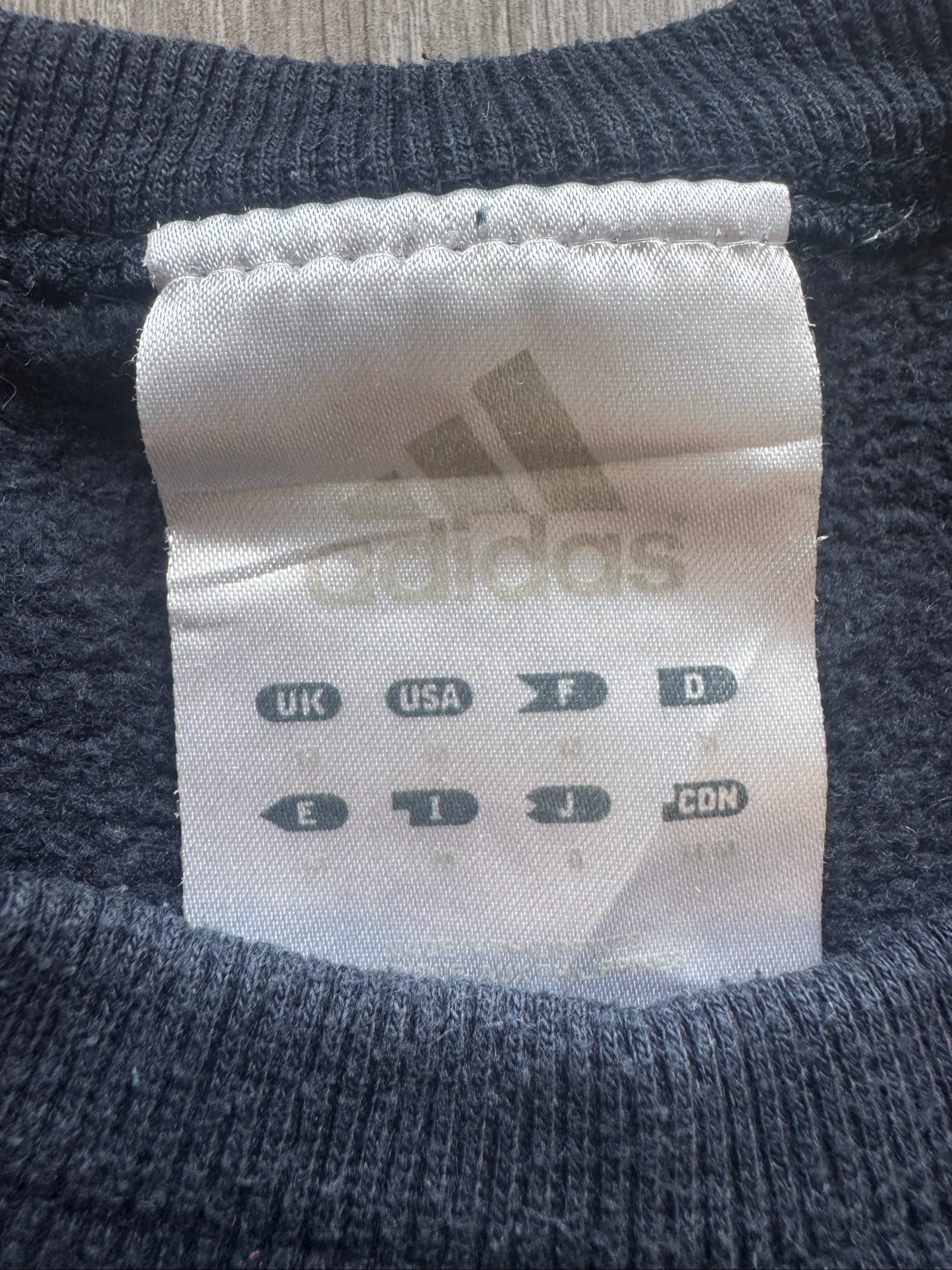 Adidas Vintage Spell Out Sweatshirt Marinegrijs Geborduurd Logo 90s Y2K Ronde Hals M – photo 4